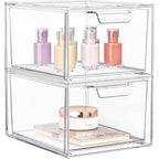 AlwaysGrand 2 Pack Stackable Makeup Organizer and Storage