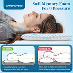 AlwaysGrand Ultra Thin Pillows for Side, Back, Stomach Sleepers